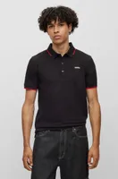 Stretch-cotton slim-fit polo shirt with printed logo