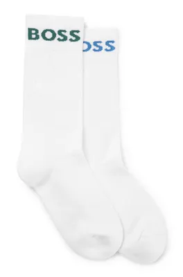 Two-pack of short logo socks in a cotton blend