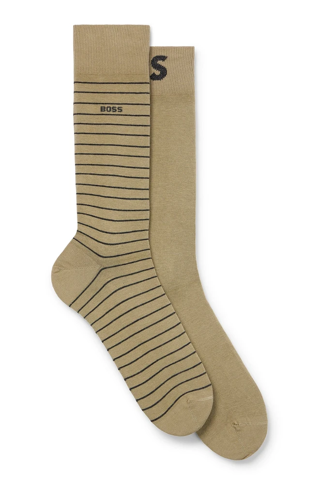 Two-pack of regular-length socks in stretch cotton