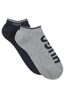 Two-pack of ankle socks with logos