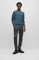 Crew-neck sweater structured cotton with stripe details