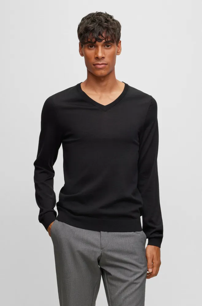 V-neck sweater virgin wool