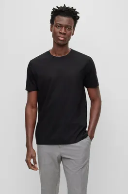 Slim-fit short-sleeved T-shirt mercerized cotton