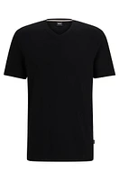 V-neck T-shirt mercerized cotton