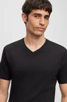 V-neck T-shirt mercerized cotton