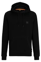 Cotton-terry hoodie with logo patch