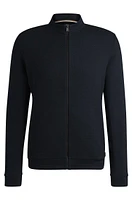 Pima-cotton zip-up sweatshirt with structured front