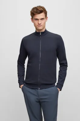 zip-up sweatshirt with structured front