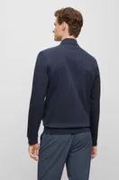 Pima-cotton zip-up sweatshirt with structured front