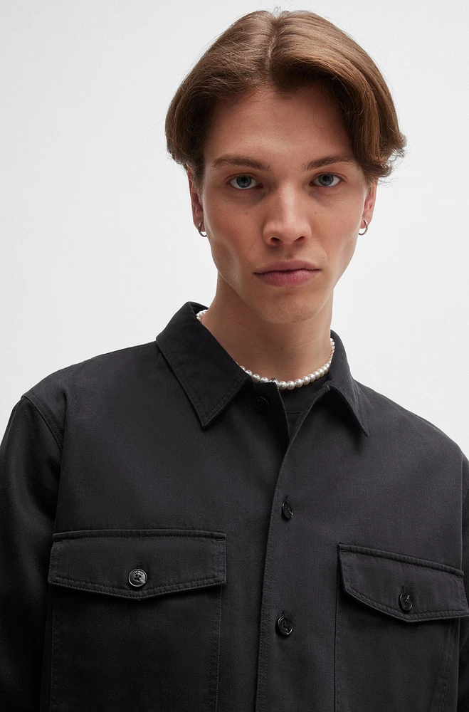 Oversize-fit overshirt cotton gabardine