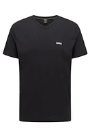 Cotton V-neck T-shirt with logo