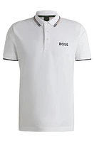 Cotton-blend polo shirt with contrast details