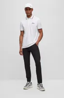 Cotton-blend polo shirt with contrast details