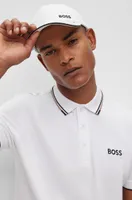 Cotton-blend polo shirt with contrast details