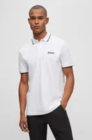 Cotton-blend polo shirt with contrast details