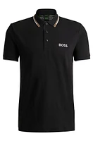 Polo shirt with contrast logos