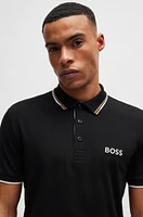 Polo shirt with contrast logos