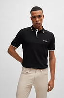 Polo shirt with contrast logos