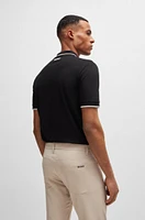 Polo shirt with contrast logos