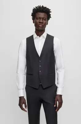 Single-breasted waistcoat virgin-wool serge