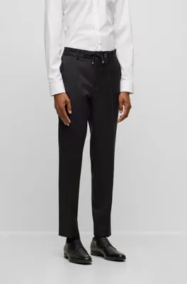 Drawstring trousers virgin-wool serge