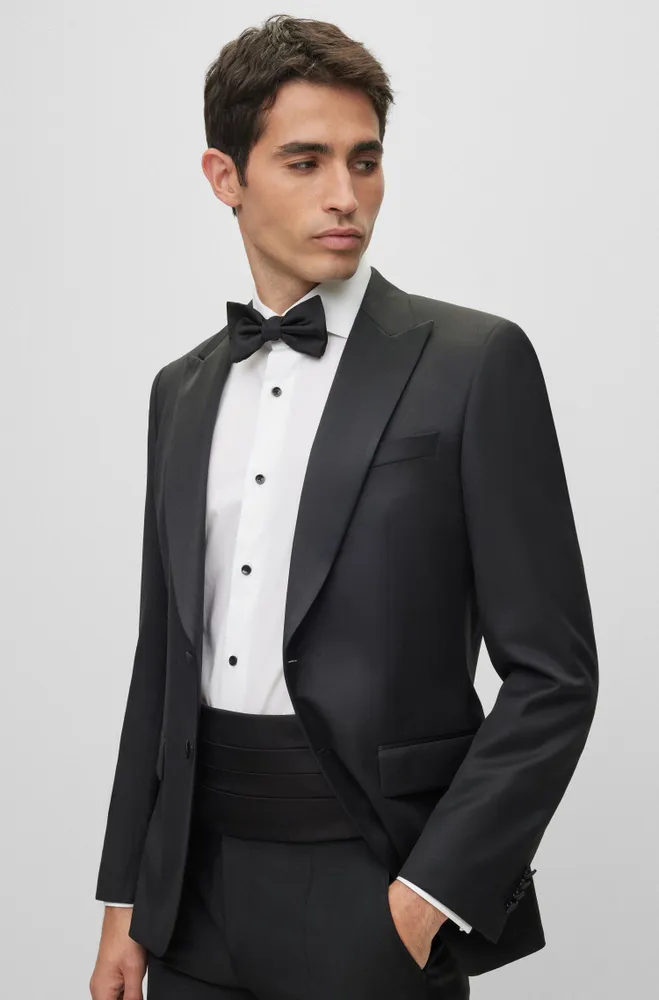 Slim-fit tuxedo jacket wool serge