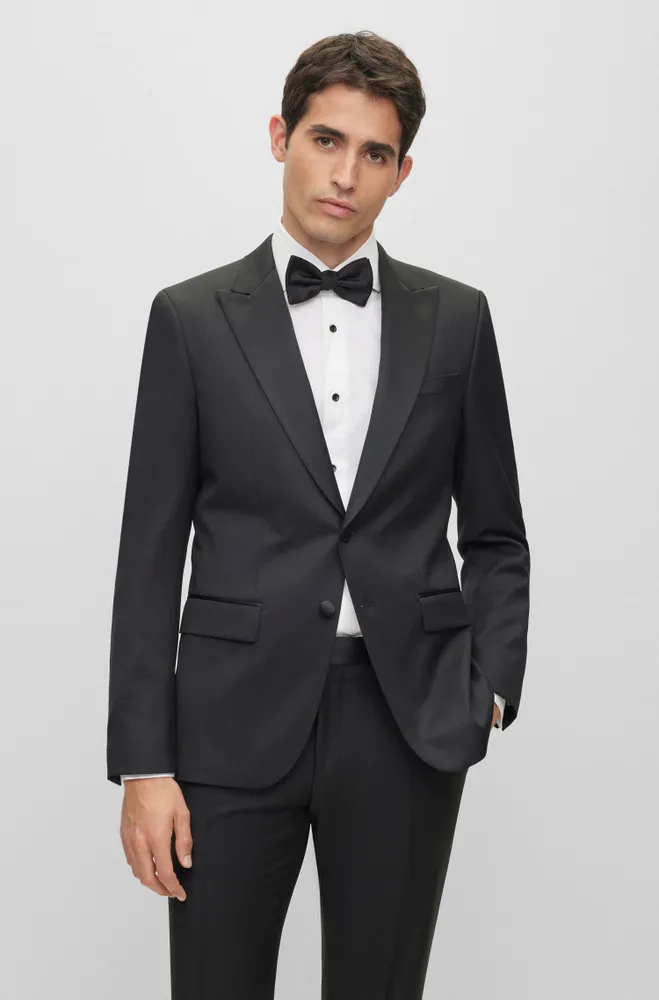 Slim-fit tuxedo jacket wool serge