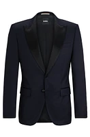 BOSS - Slim-fit tuxedo jacket wool serge Dark Blue