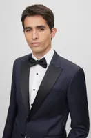 BOSS - Slim-fit tuxedo jacket wool serge Dark Blue