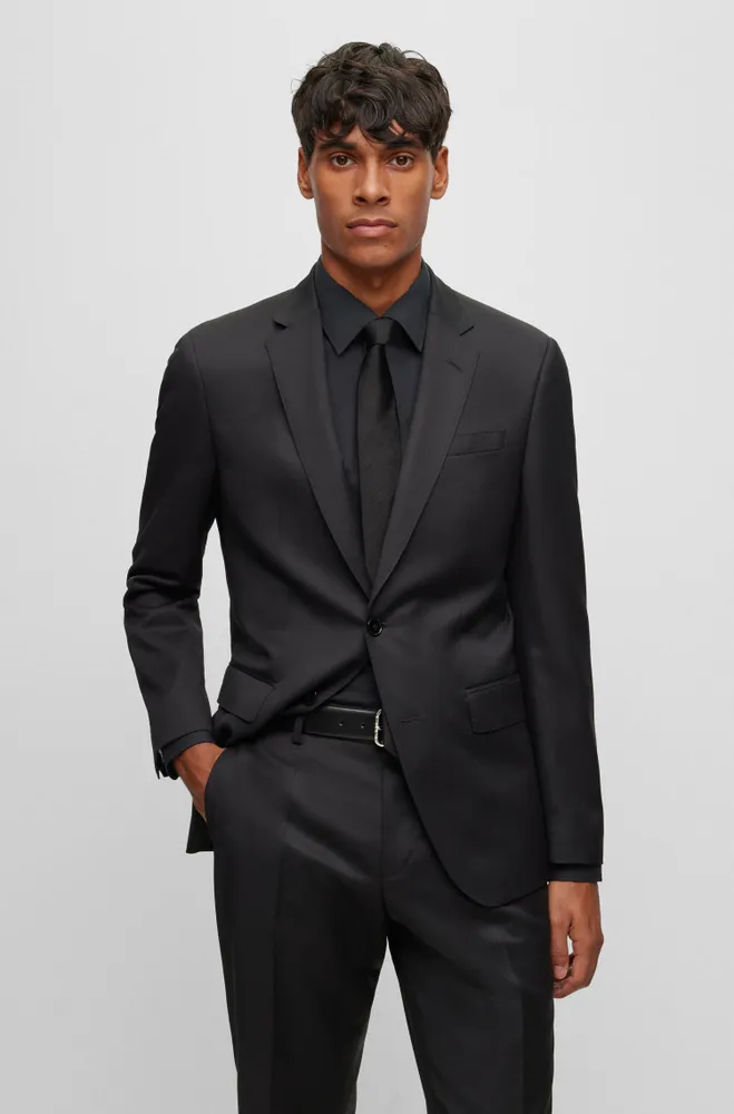 BOSS - Tuxedo jacket in virgin-wool serge