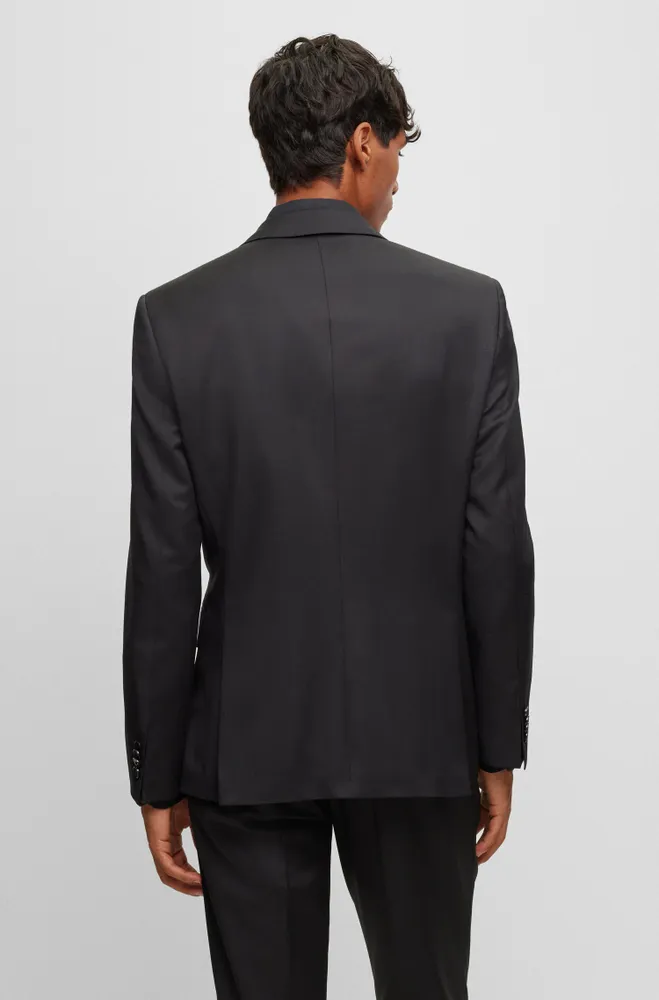 Single-breasted jacket virgin-wool serge