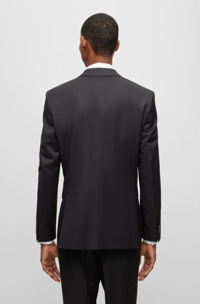 Single-breasted jacket virgin-wool serge