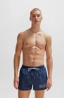 Quick-drying swim shorts with outline logo