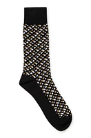 Monogram-motif socks in a mercerized cotton blend