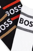 BOSS - Three-pack of short socks with stripes and logo