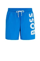 Quick-dry swim shorts with large logo print