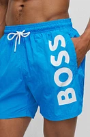 Quick-dry swim shorts with large logo print