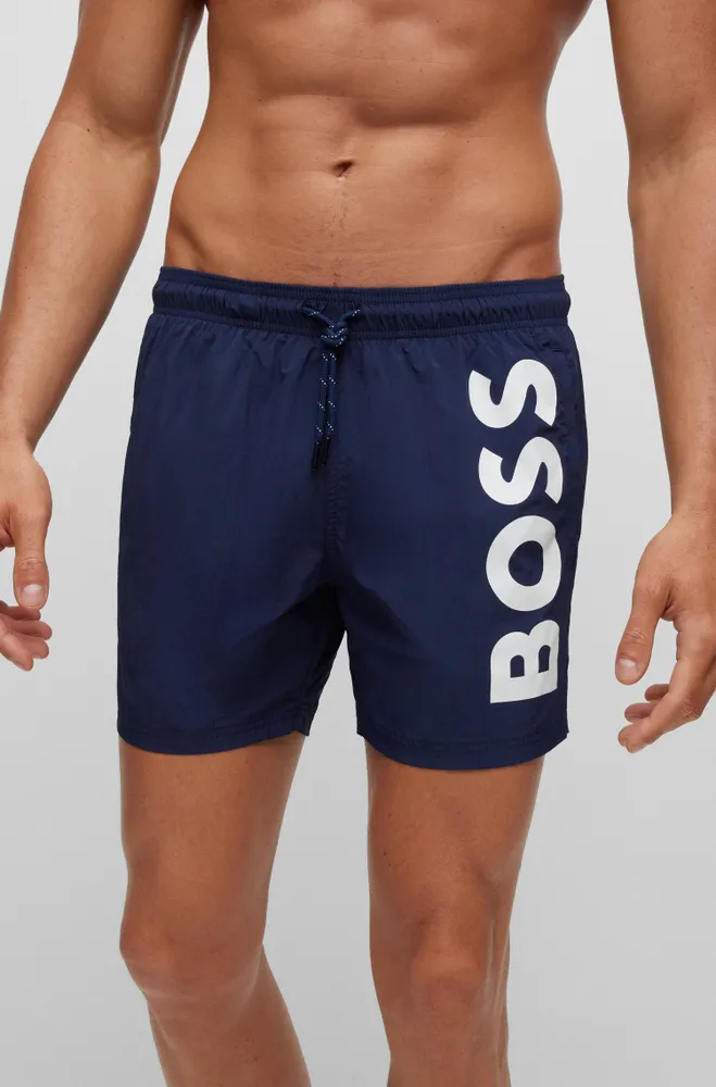 Quick-drying swim shorts with contrast logo