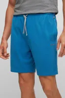 Stretch-cotton shorts with embroidered logo