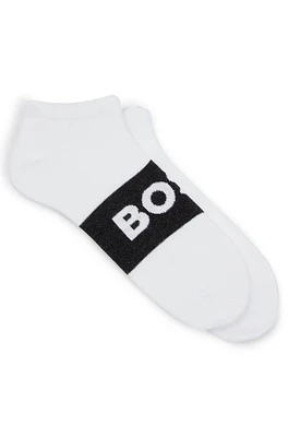 BOSS - Two-pack of ankle-length socks in stretch fabric