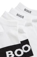 BOSS - Two-pack of ankle-length socks in stretch fabric