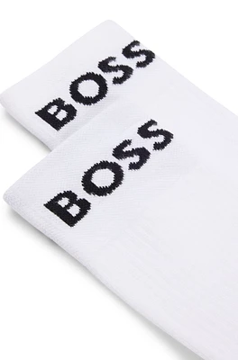 BOSS - Two-pack of quarter-length socks stretch fabric White