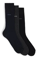 Three-pack of regular-length socks in stretch fabric