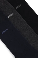 Three-pack of regular-length socks in stretch fabric