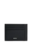 Italian-leather card holder with logo lettering