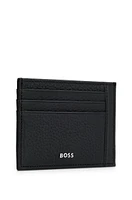 Italian-leather card holder with logo lettering