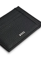 Italian-leather card holder with logo lettering