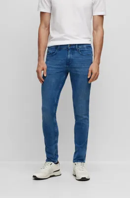 Slim-fit jeans blue Italian cashmere-touch denim