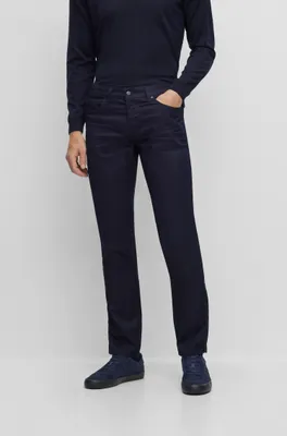 Slim-fit jeans blue-black comfort-stretch denim