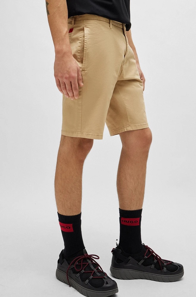 Slim-fit chino shorts stretch-cotton gabardine